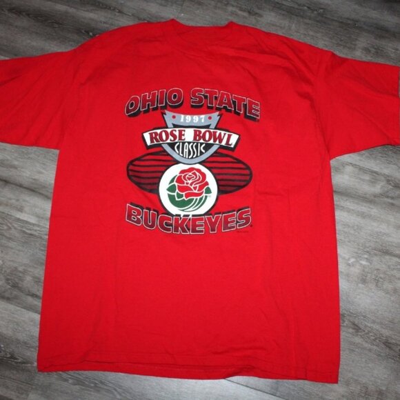 Vintage 90s Clothing OhioState University Buckeyes Football shirt red 1997 - Picture 1 of 2